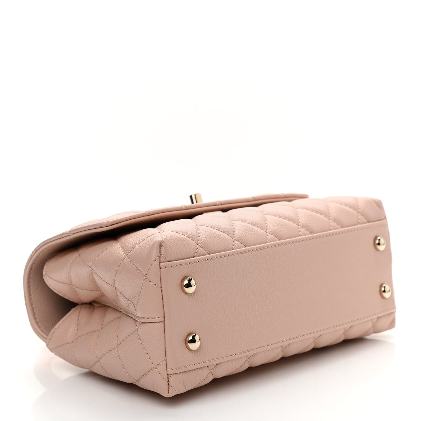 Caviar Quilted Mini Coco Handle Flap Rose Clair