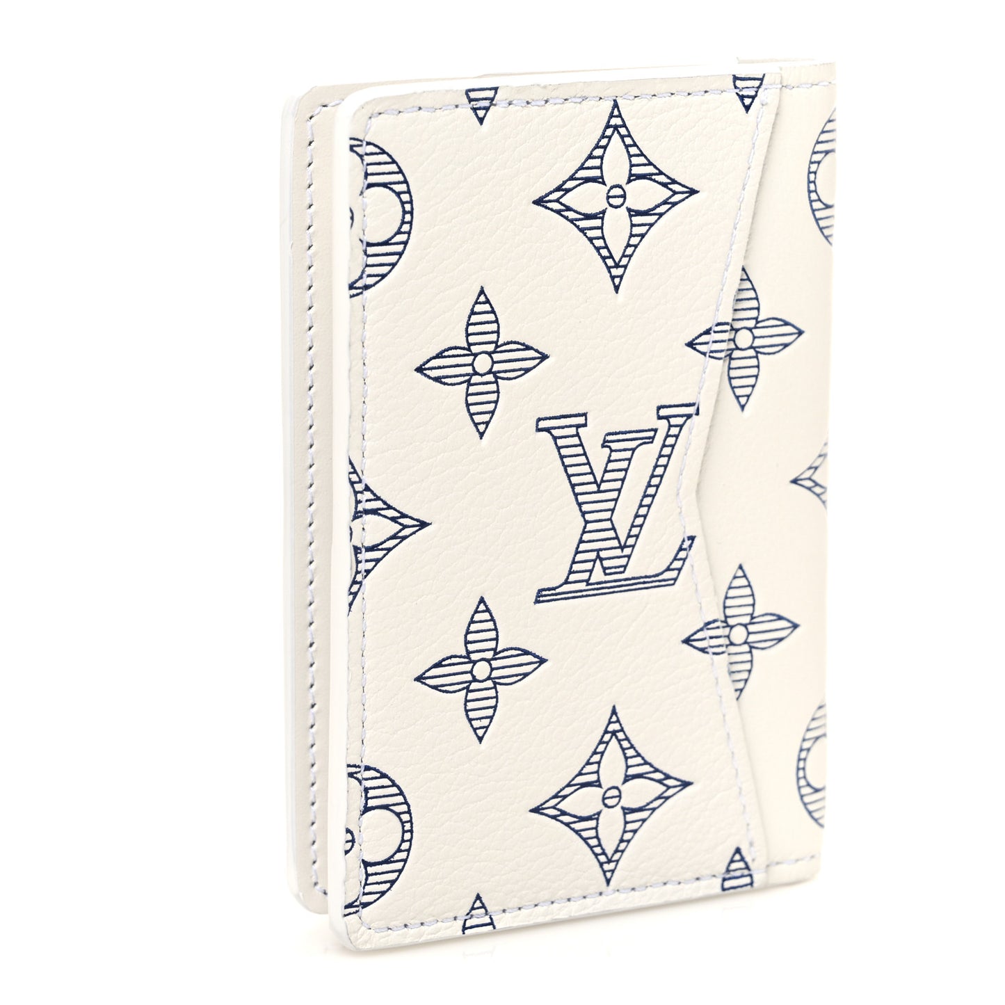 Calfskin Monogram Shadow Pocket Organizer White