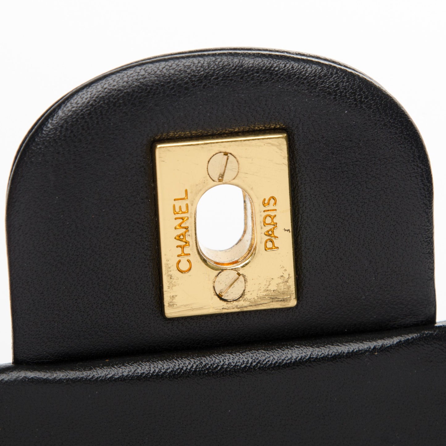 Lambskin Quilted Medium Double Flap Black