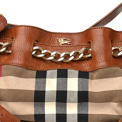 Burberry Grainy Calfskin House Check Margaret Bag Tan 8 of 11