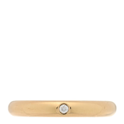 Cartier 18K Yellow Gold Diamond 2.6mm 1895 Wedding Band Ring 46 3.75 1 of 4