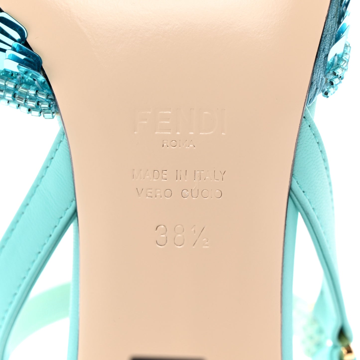 Organza Sequin Paillettes Colibri Lite 85mm Slingback Pumps 38.5 Nudo Blue Tiffany Blue