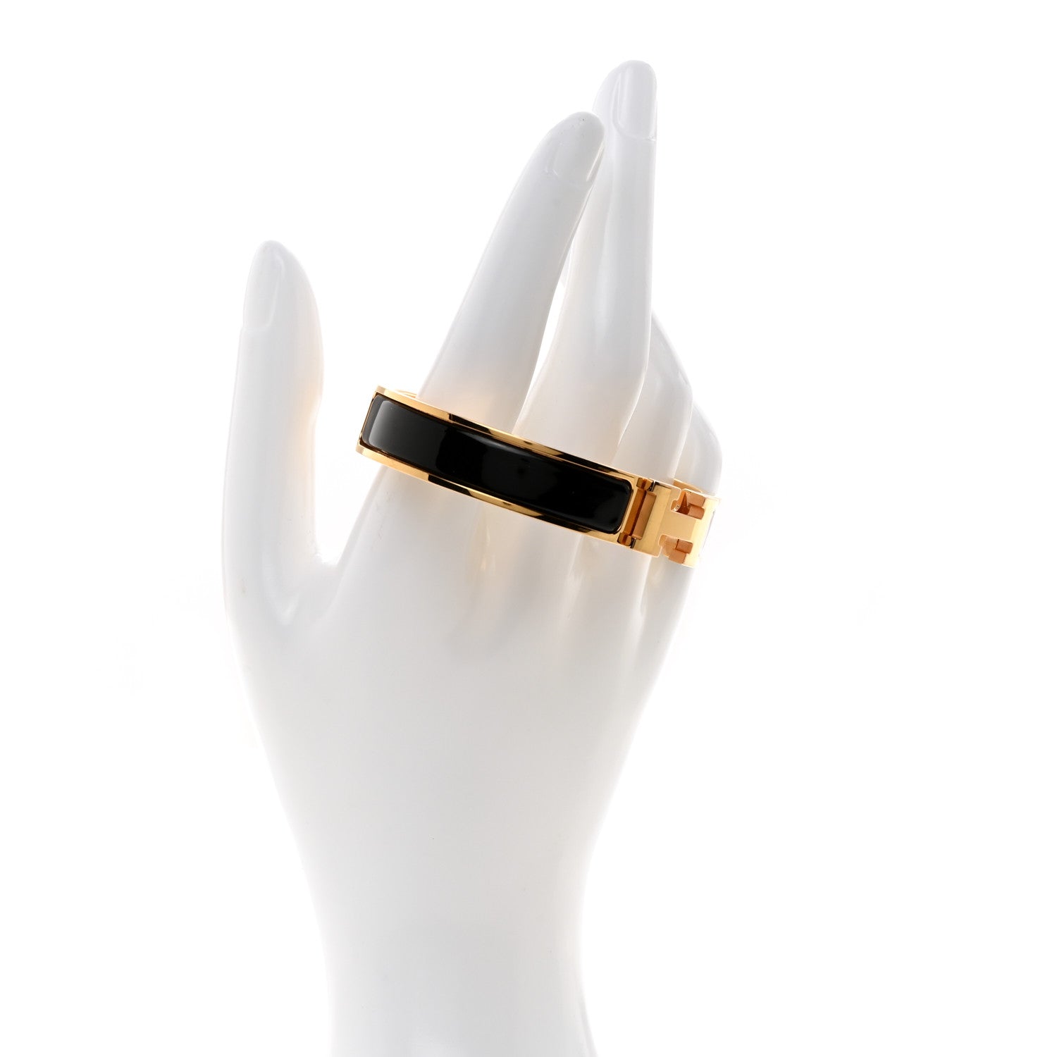 Hermes Enamel Narrow Clic Clac H Bracelet GM Black 2 of 5