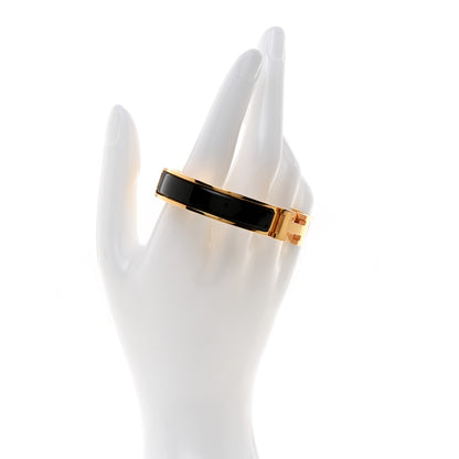 Hermes Enamel Narrow Clic Clac H Bracelet GM Black 2 of 5