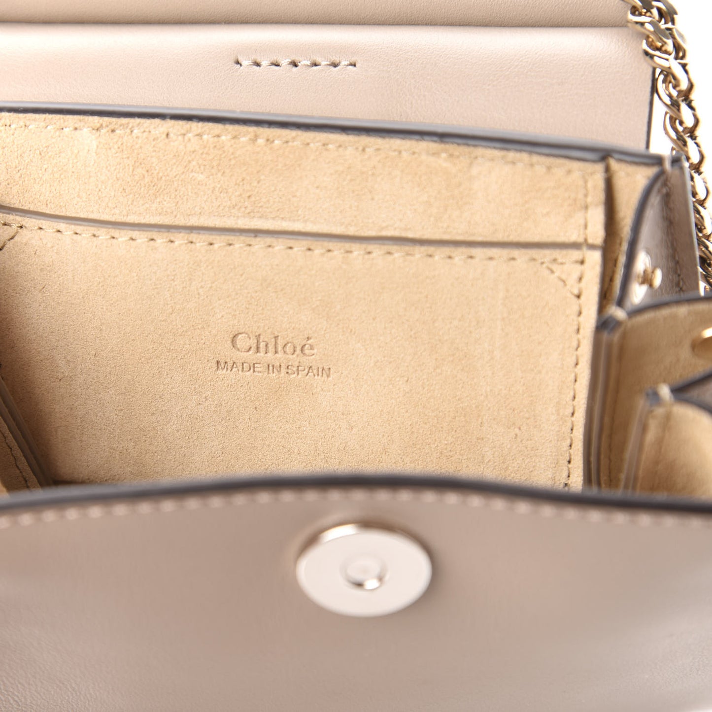 Suede Calfskin Mini Faye Bracelet Bag Motty Grey