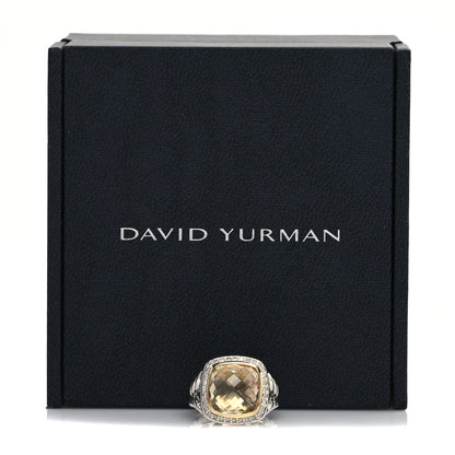 David Yurman Sterling Silver 18K Yellow Gold Diamond Champagne Citrine 11mm Albion Ring 51 5.75 5 of 5