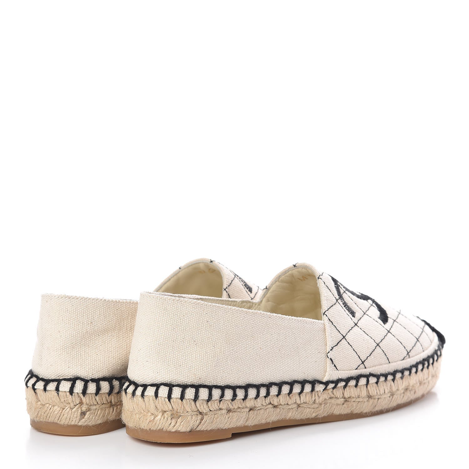 Chanel Fabric Biarritz CC Espadrilles 35 Beige Black 4 of 8