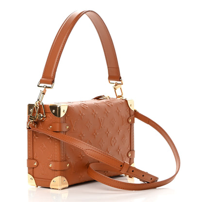 Louis Vuitton Calfskin Debossed Monogram Side Trunk Tan 3 of 10