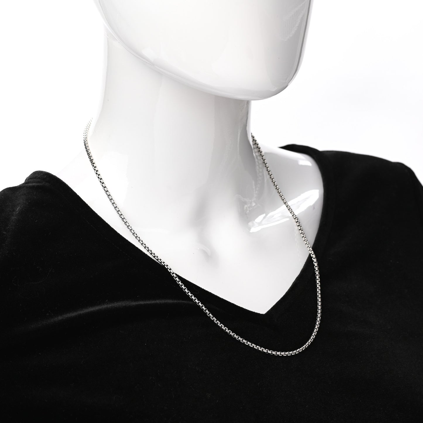Sterling Silver 2.7mm Small Box Chain Necklace 22"
