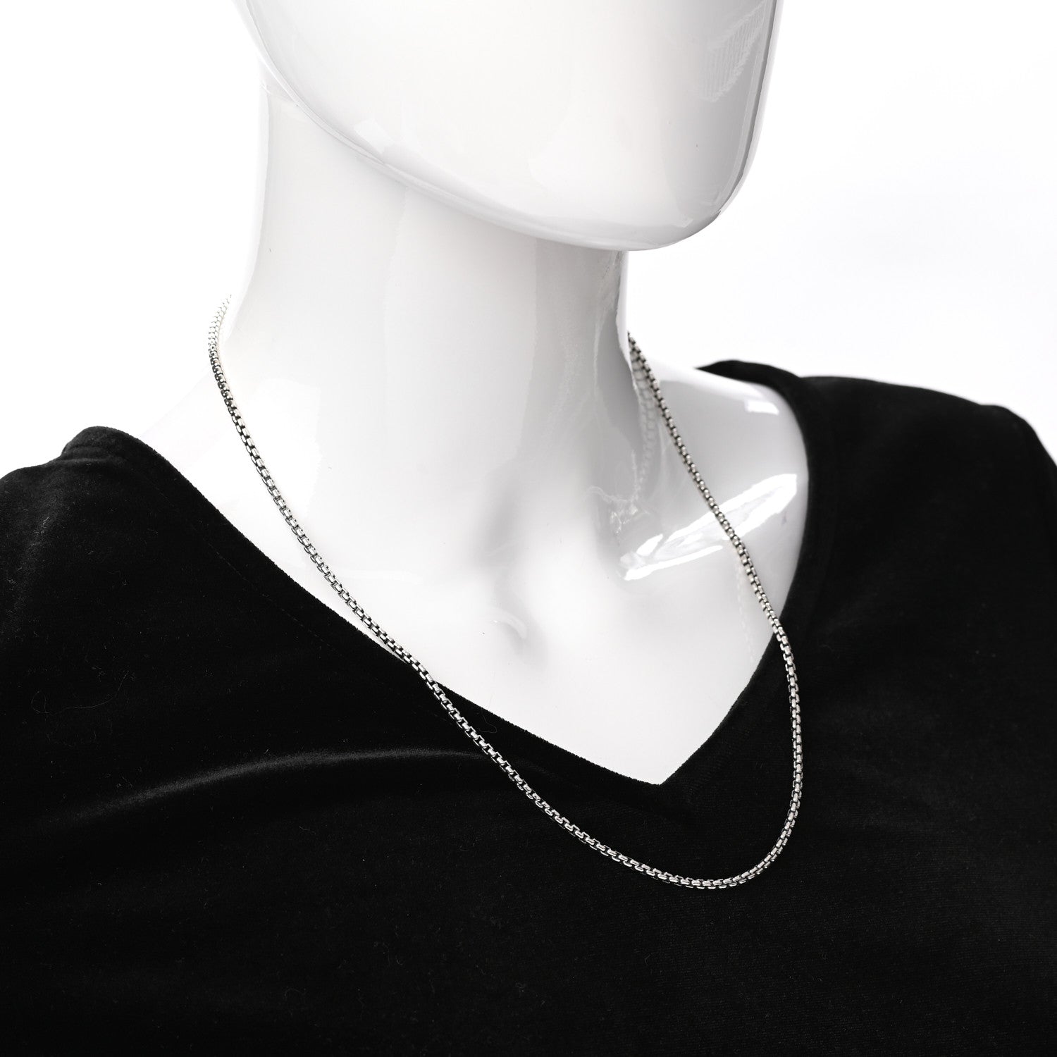 David Yurman Sterling Silver 2.7mm Small Box Chain Necklace 22" 2 of 5
