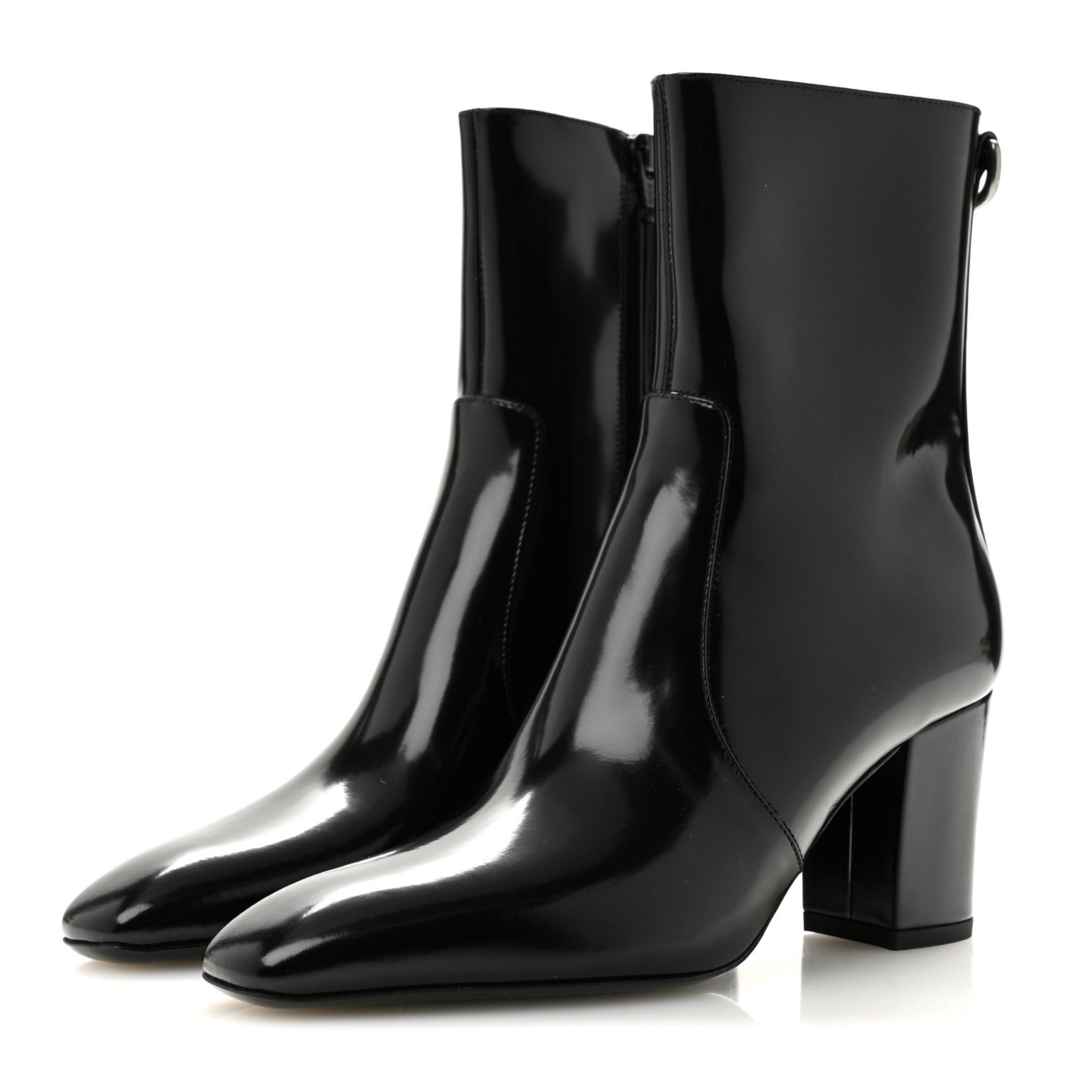 Saint Laurent Vitello Marilyn Betty 70 Ankle Zip Boots 35 Black 4 of 9