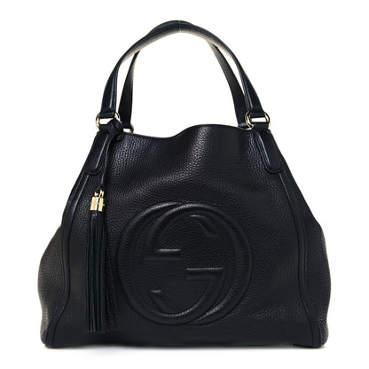 Gucci Pebbled Calfskin Medium Soho Shoulder Bag Black 1 of 13