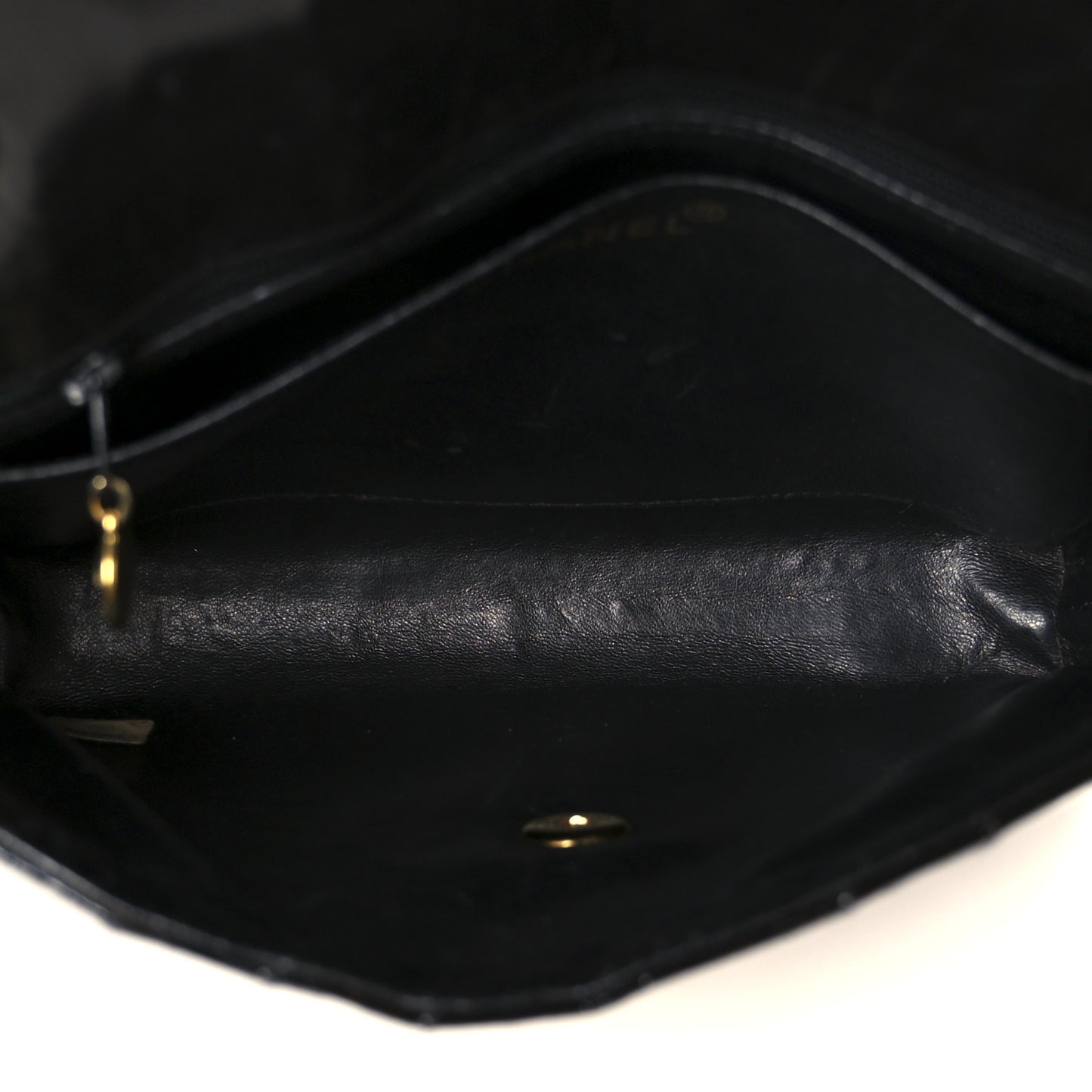 Patent Vertical Quilt Small Flap Black
