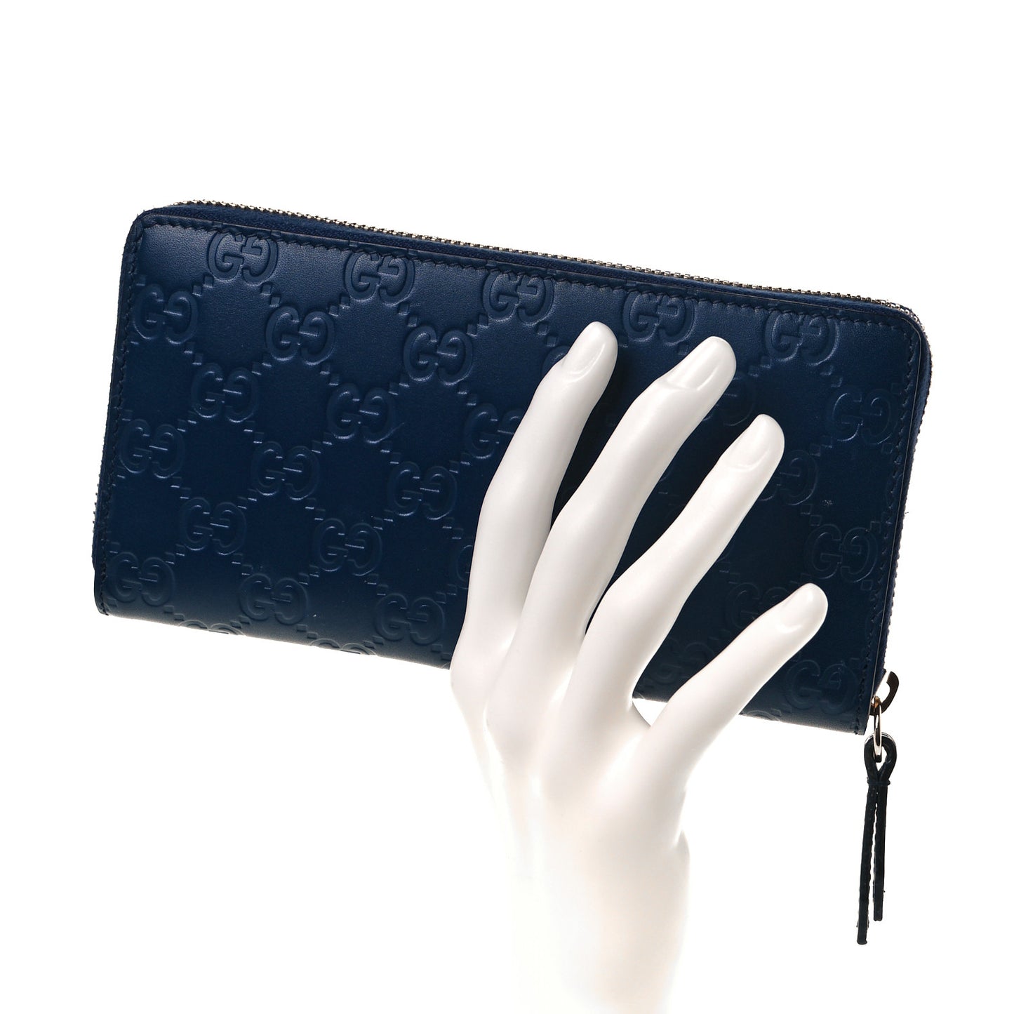 Guccissima Zip Around Wallet Blue