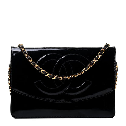 Chanel Patent Timeless CC Wallet On Chain WOC Black 1 of 4