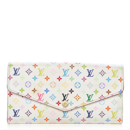 Louis Vuitton Monogram Multicolor Sarah Wallet NM White Litchi 1 of 12