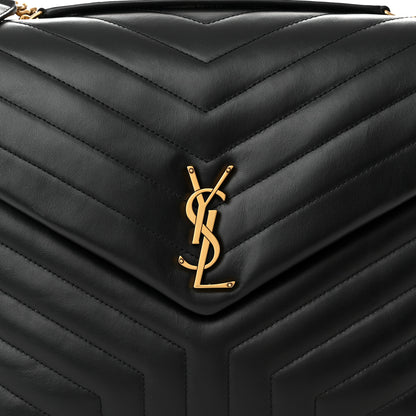 Saint Laurent Calfskin Y Quilted Monogram Large Loulou Chain Satchel Black 8 of 11