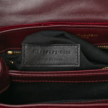 Saint Laurent Velvet Y Quilted Monogram Toy Loulou Crossbody Bag French Burgundy 7 of 15