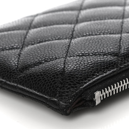 Chanel Caviar Quilted Classic Flat Wallet Pouch Black 10 of 11