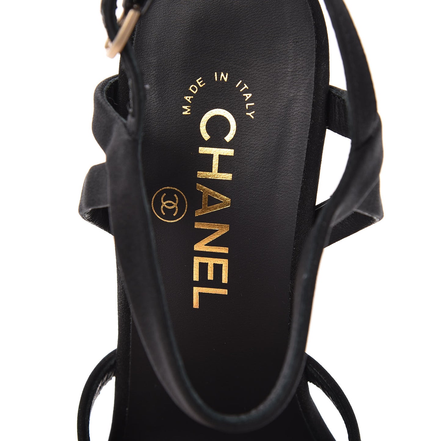Satin Pearl Crystal Sandals 38.5 Black
