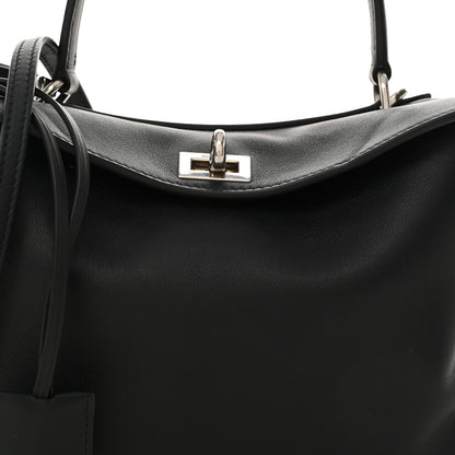 Balenciaga Natural Smooth Calfskin Mini Rodeo Top Handle Handbag Black 7 of 9