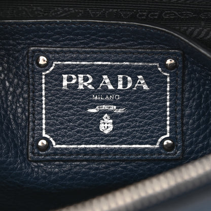 Prada Vitello Phenix Top Handle Shopping Satchel Baltico 6 of 17