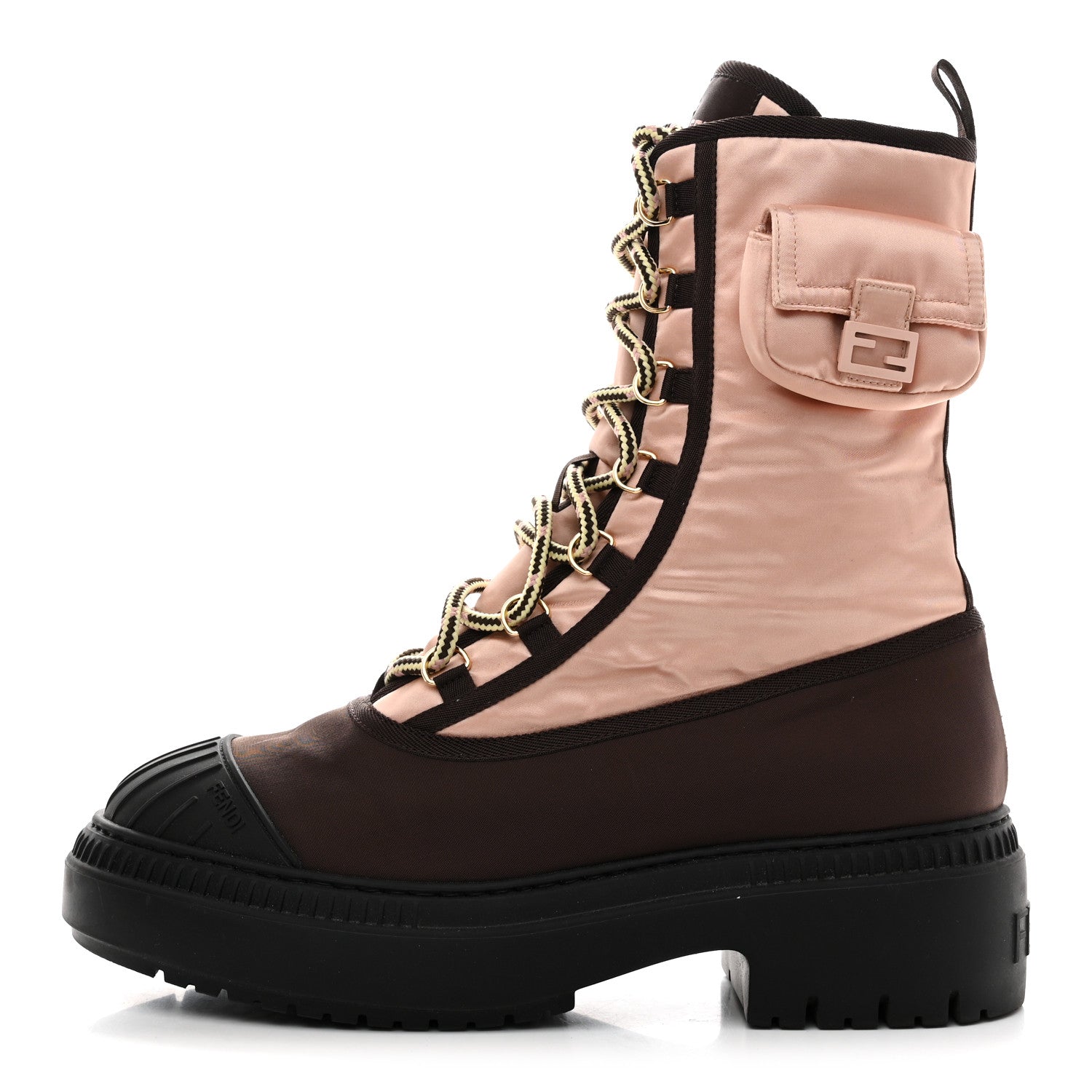 Fendi Nylon Baguette Domino 50mm Biker Boots 39.5 Baby Pink Nolita 1 of 9