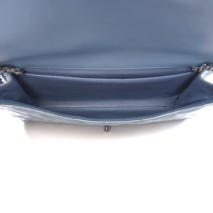 Chanel Patent Quilted Clutch with Chain Flap Light Blue 5 of 10