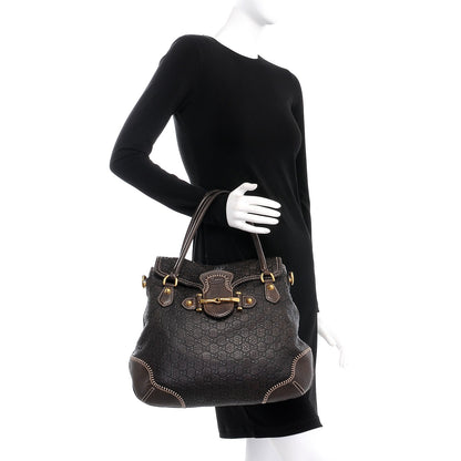 Gucci Guccissima New Pelham Satchel Dark Brown 3 of 13