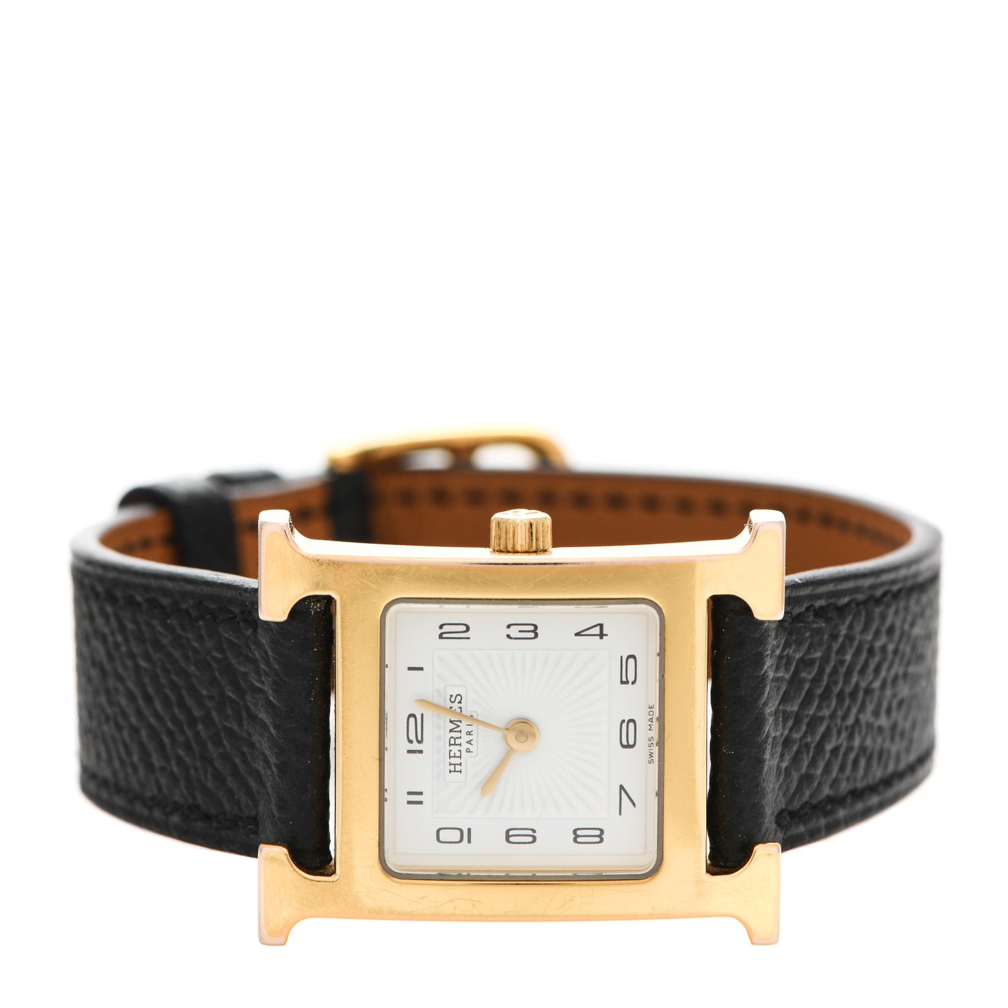 Stainless Steel Epsom 21mm Heure H Hour Quartz Watch Noir