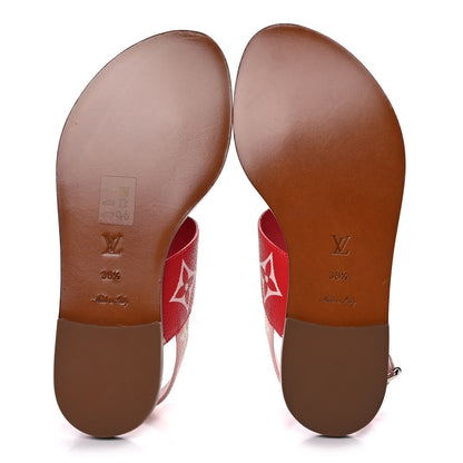 Louis Vuitton Monogram Escale Palma Sandals 38.5 Rouge 5 of 11