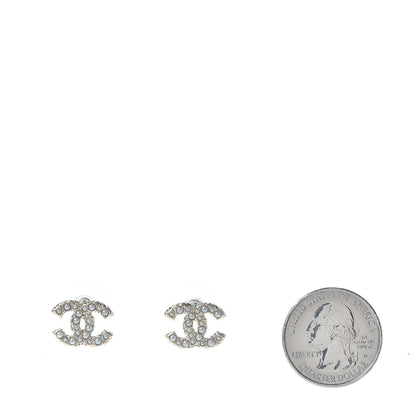 Chanel Metal Graduated Pearl Crystal CC Earrings Light Gold 2 of 5