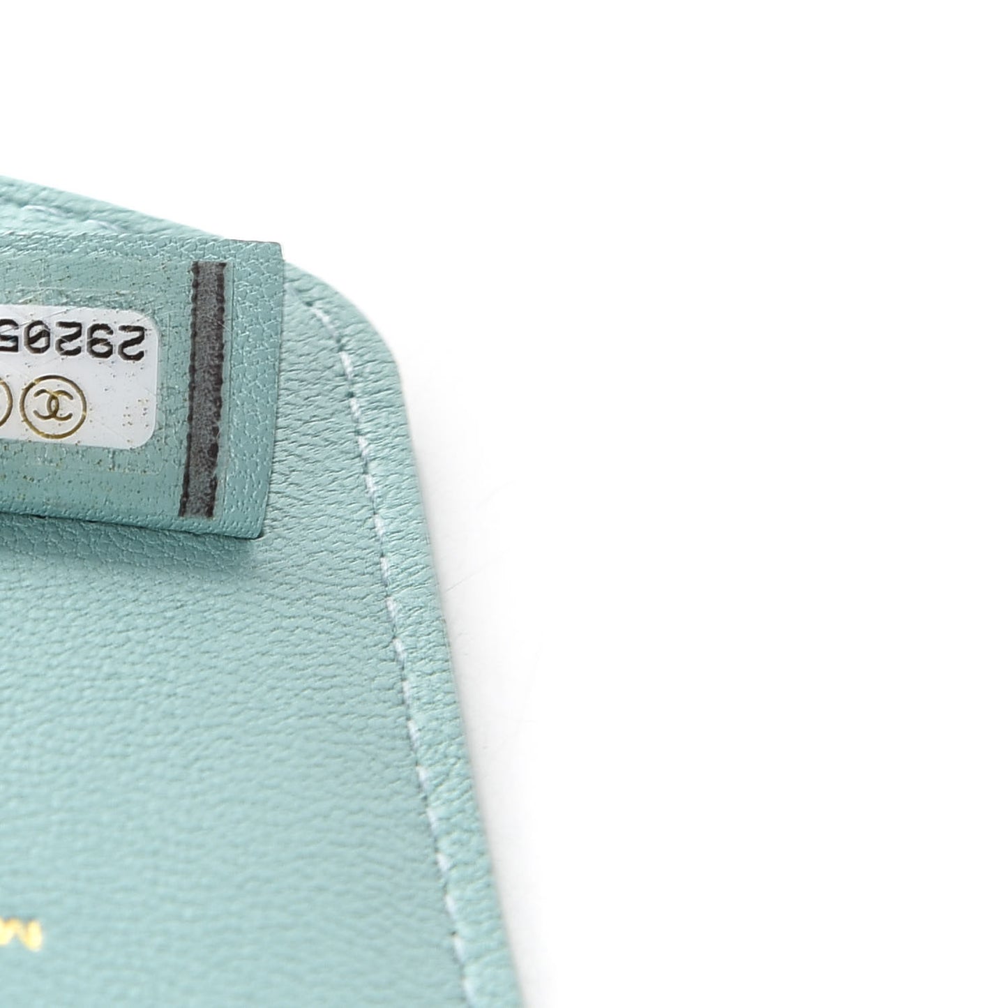 Goatskin Quilted Chanel 19 Luggage Tag Light Blue