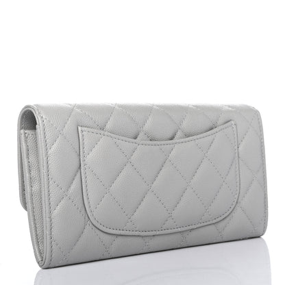 Chanel Caviar Quilted Large Flap Wallet Grey 2 of 4