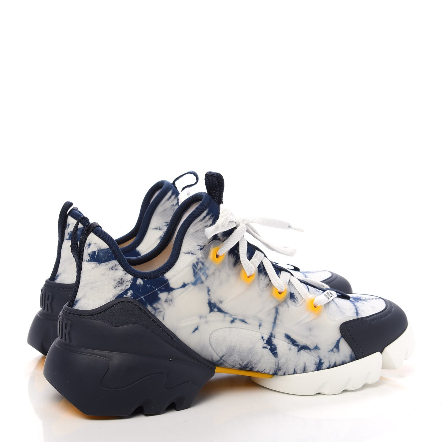 Technical Fabric Tie & Dior Print Womens D-Connect Sneakers 41 Denim