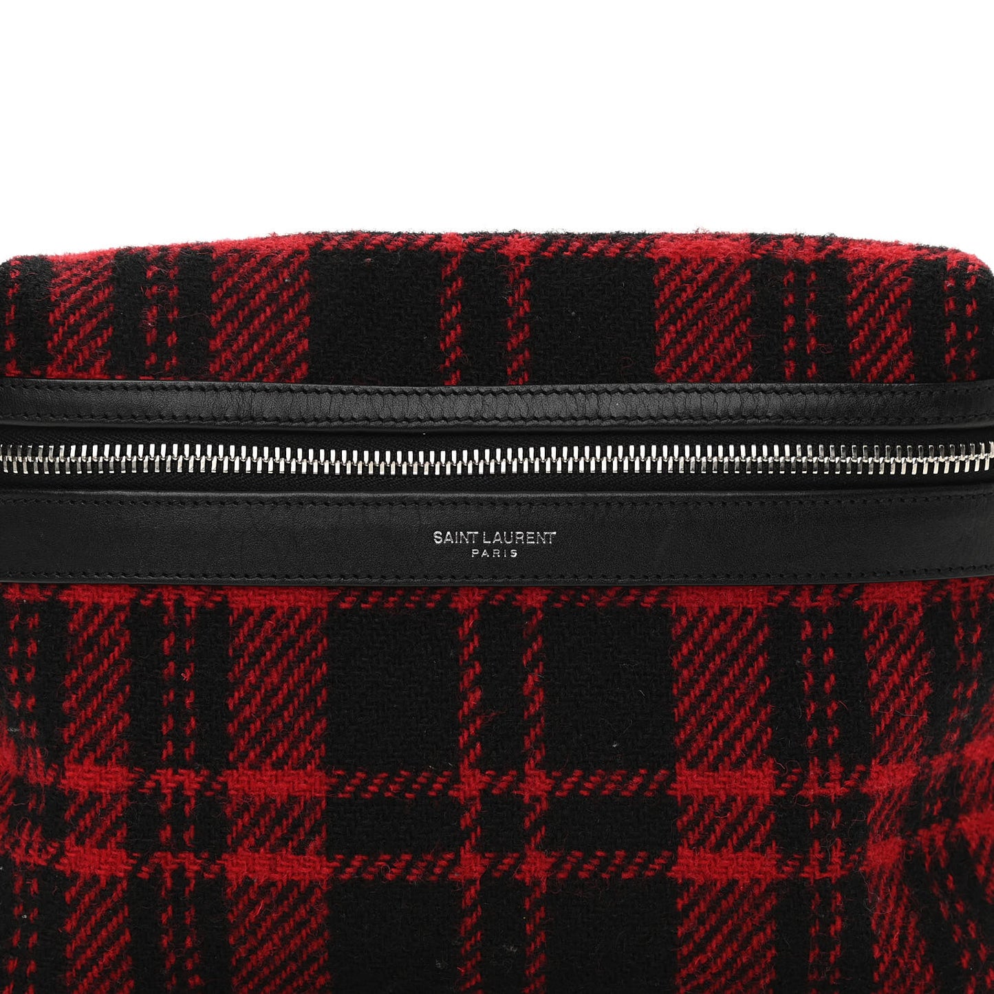 Wool Tartan City Belt Bag Red Black