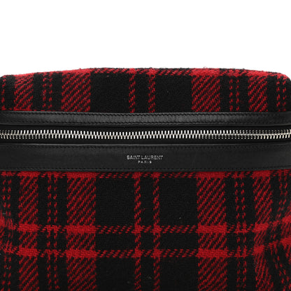 Saint Laurent Wool Tartan City Belt Bag Red Black 8 of 10
