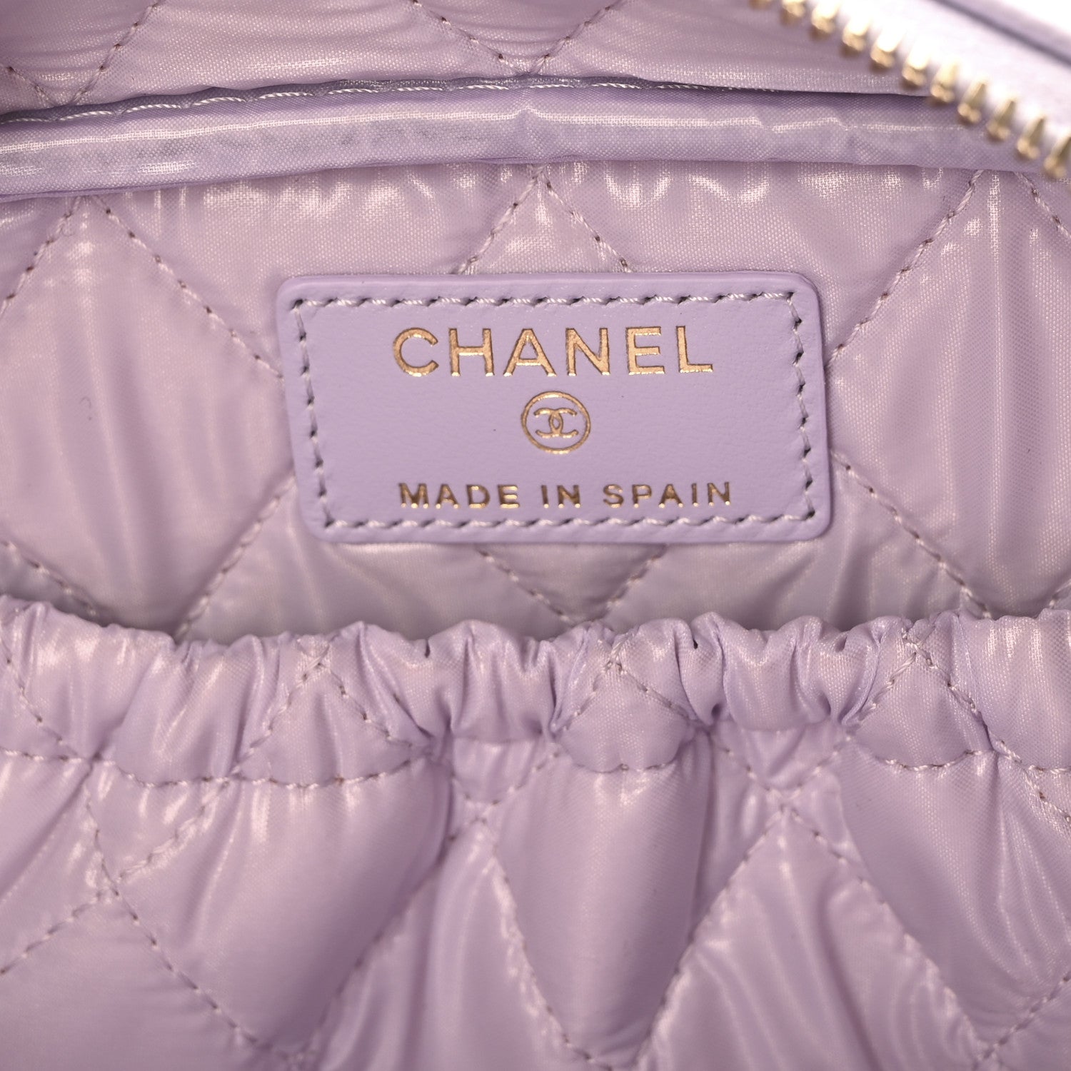 Chanel Caviar Quilted Medium Curvy Pouch Cosmetic Case Light Purple 6 of 11