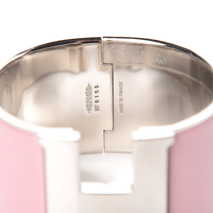 Hermes Enamel Extra Wide Clic Clac H Bracelet PM Rose Nacarat 4 of 5