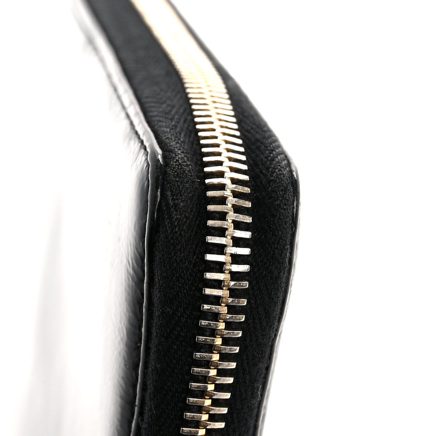 Textured Patent Monogram Belle De Jour Zip Around Wallet Black