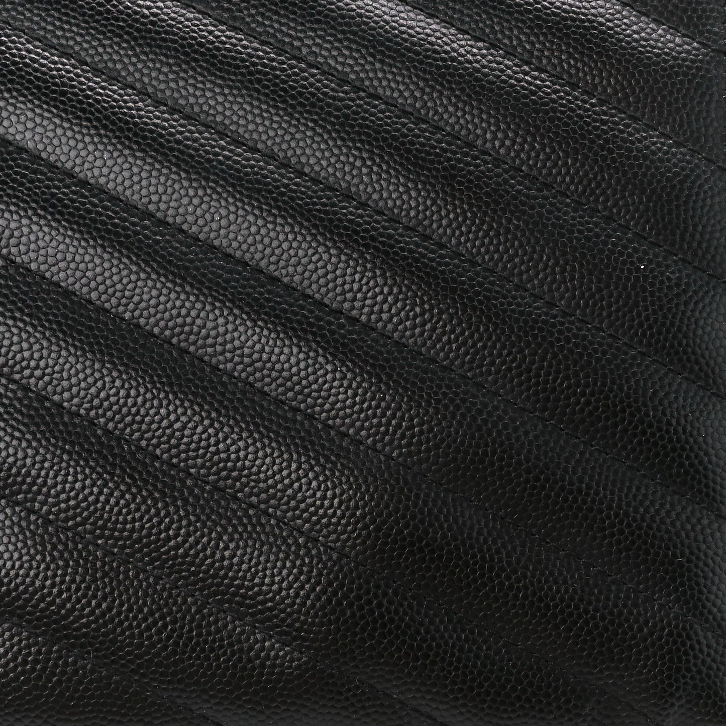 Grain De Poudre Matelasse Chevron Monogram Monochrome Chain Wallet Black