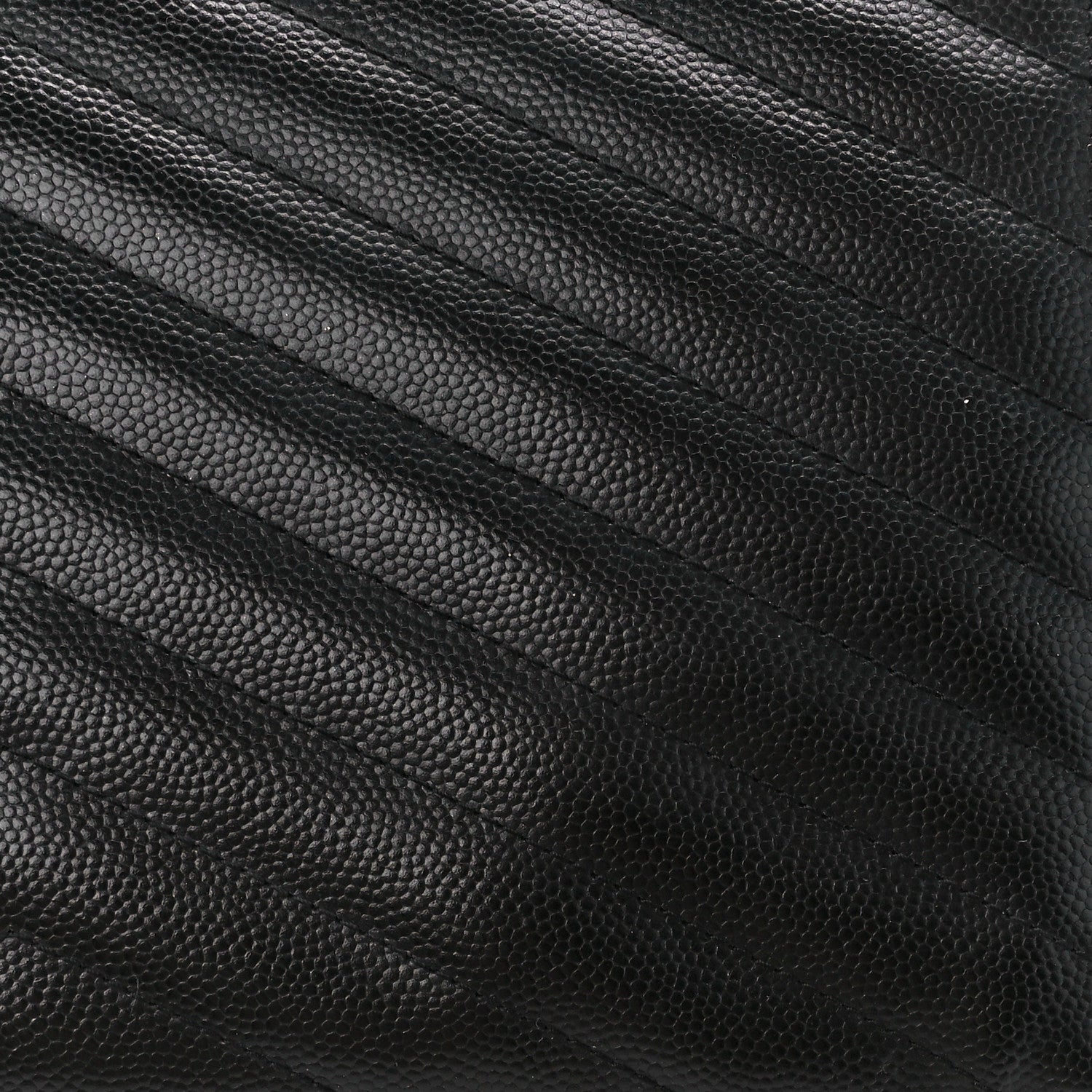 Saint Laurent Grain De Poudre Matelasse Chevron Monogram Monochrome Chain Wallet Black 12 of 13