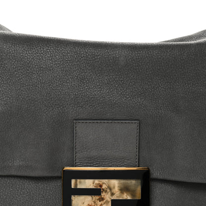 Fendi Vitello Savana Big Mama Baguette Grigio Tartaruga Natural 8 of 13