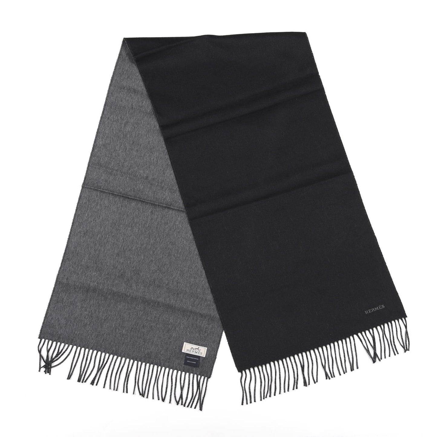 Cashmere Recto Verso Muffler Black Flanelle