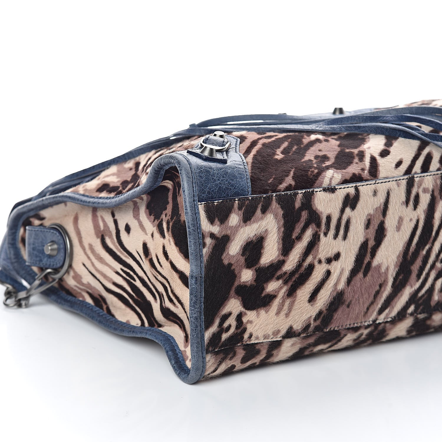 Balenciaga Agneau Pony Hair Leopard Print City Bleu Roi 8 of 9