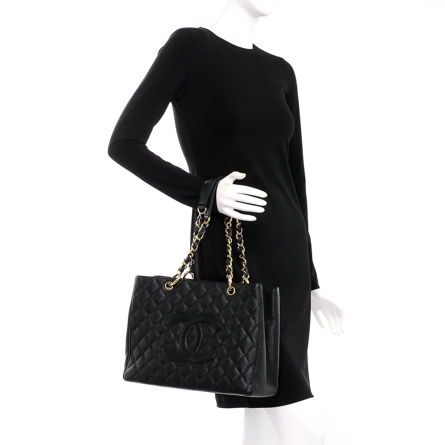 Chanel Caviar Quilted Grand Shopping Tote GST Black 2 of 13