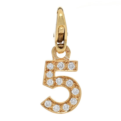 Chanel 18K Yellow Gold Diamond Number 5 Charm 1 of 3
