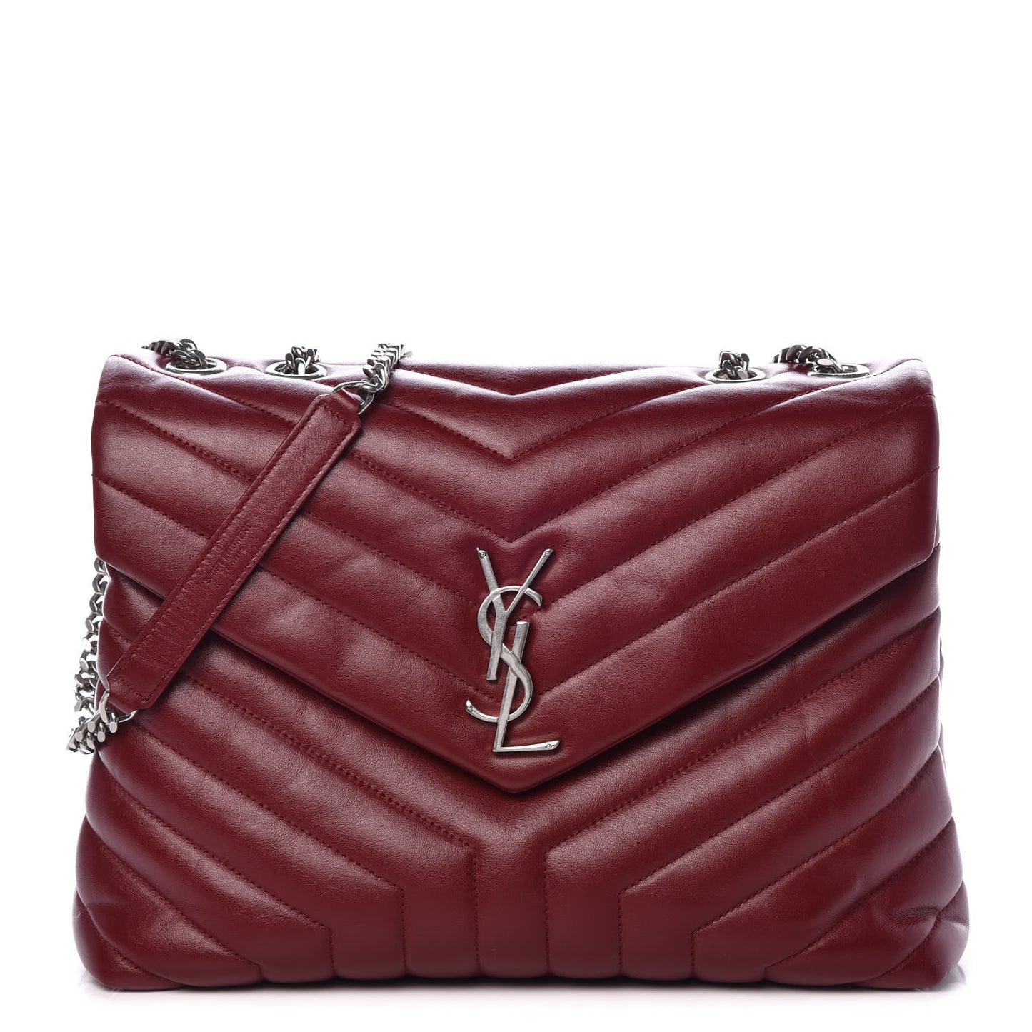 Calfskin Y Quilted Monogram Medium Loulou Chain Satchel Palissandre