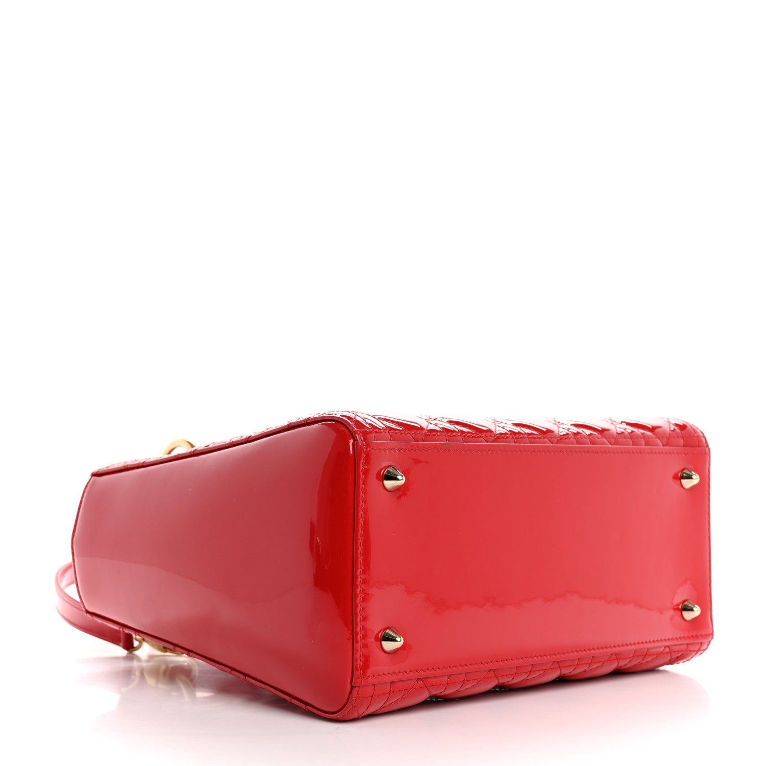 Christian Dior Patent Cannage Medium Lady Dior Red 4 of 13