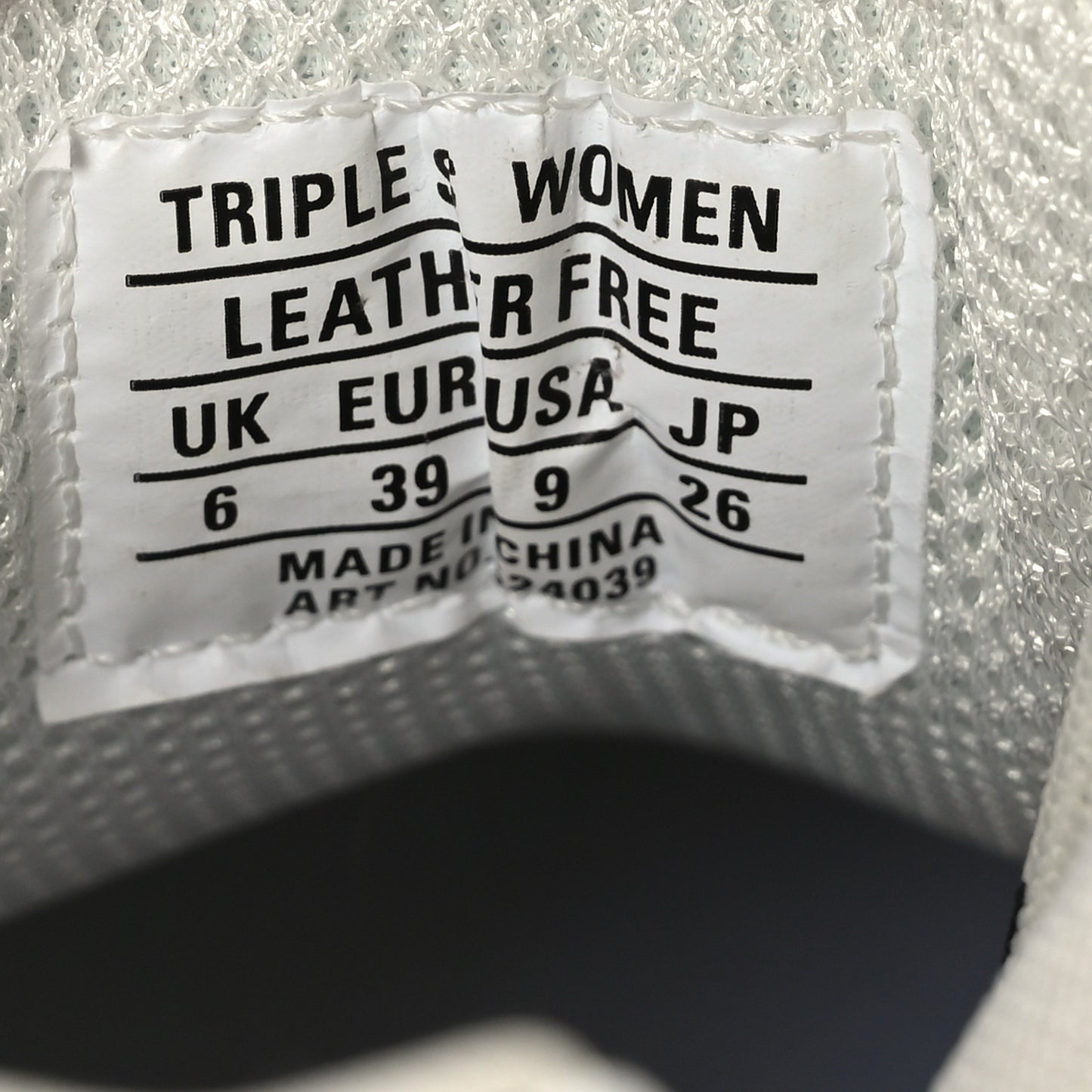 Technical Fabric Allover Logo Womens Triple S Sneakers 39 White Black